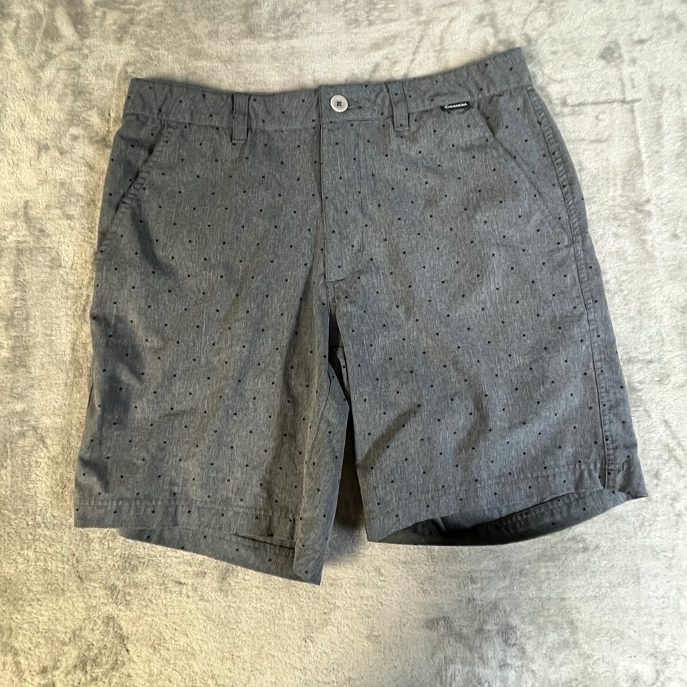 Swannies‎ Golf Shorts Mens 32 Grey Micro Print Performance Stretch Activewear